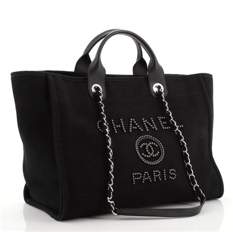 chanel black tote canvas|v&a chanel tote bag.